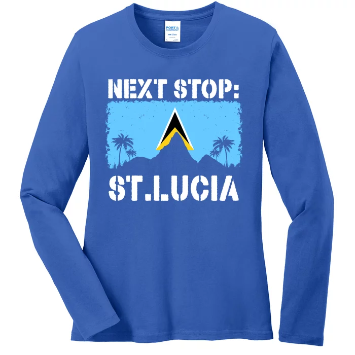 St Lucia Caribbean Vacation Trip Next Stop Vacay Vibes Cool Gift Ladies Long Sleeve Shirt