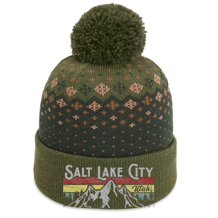 Salt Lake City Utah National Parks Mighty 5 Hiking Design The Baniff Cuffed Pom Beanie