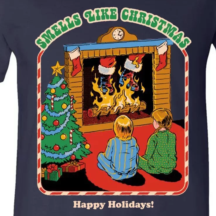 Smells Like Christmas Happy Holidays V-Neck T-Shirt