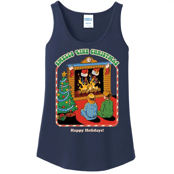 Smells Like Christmas Happy Holidays Ladies Essential Tank