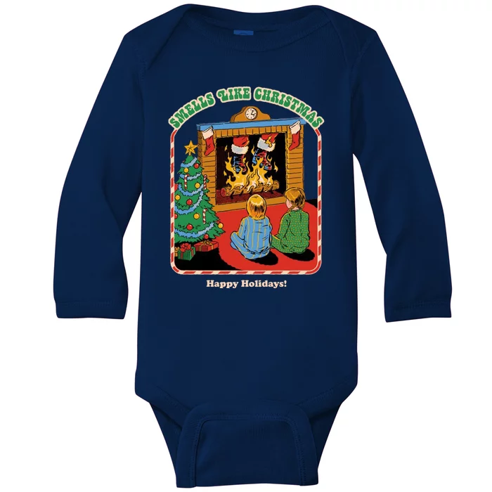 Smells Like Christmas Happy Holidays Baby Long Sleeve Bodysuit