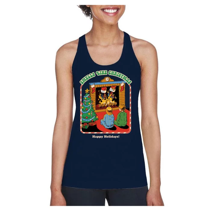 Smells Like Christmas Happy Holidays Women's Racerback Tank