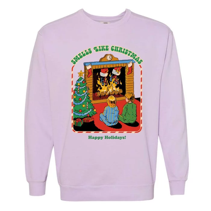 Smells Like Christmas Happy Holidays Garment-Dyed Sweatshirt