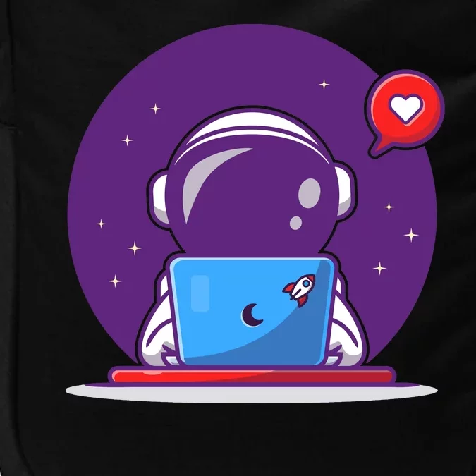 Sending Love, Cute Astronaut On A Laptop Impact Tech Backpack