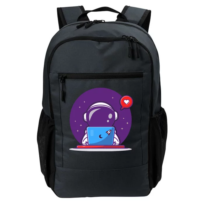 Sending Love, Cute Astronaut On A Laptop Daily Commute Backpack