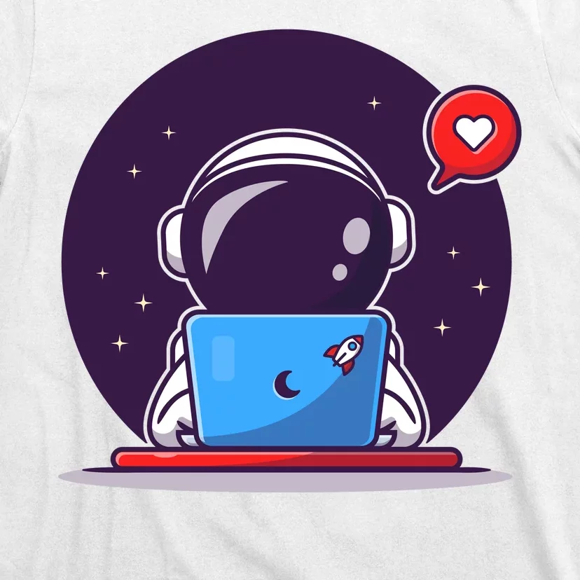 Sending Love, Cute Astronaut On A Laptop T-Shirt