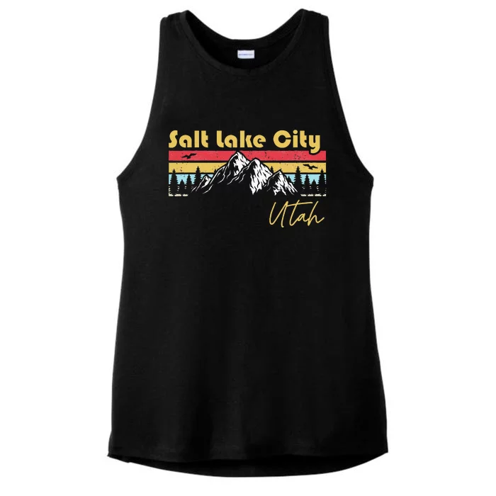 Salt Lake City Utah Roots Hometown Vintage Home State Pride Ladies Tri-Blend Wicking Tank