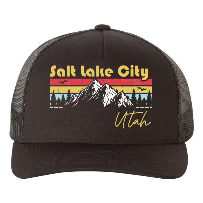 Salt Lake City Utah Roots Hometown Vintage Home State Pride Yupoong Adult 5-Panel Trucker Hat