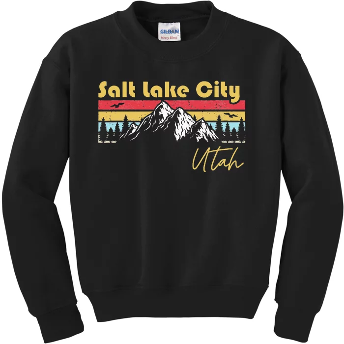 Salt Lake City Utah Roots Hometown Vintage Home State Pride Kids Sweatshirt