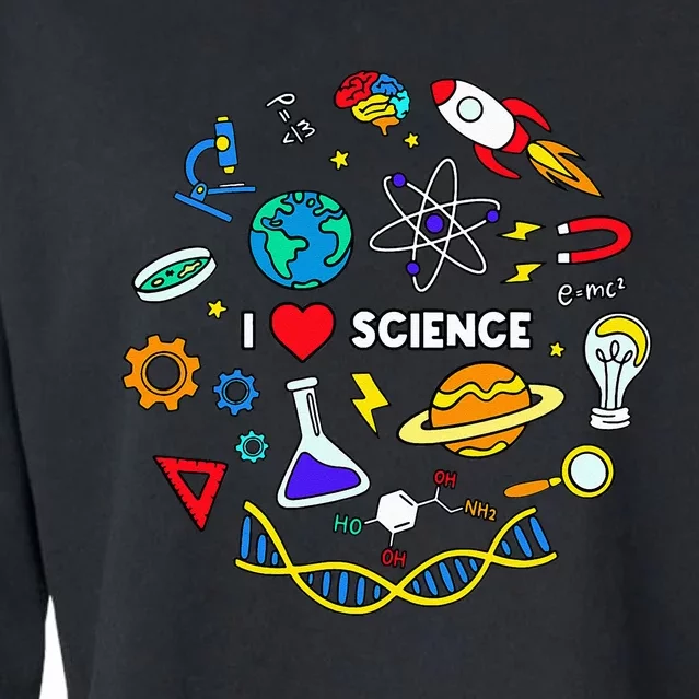 Science Lover Chemistry Biology Physics Love Science Cropped Pullover Crew