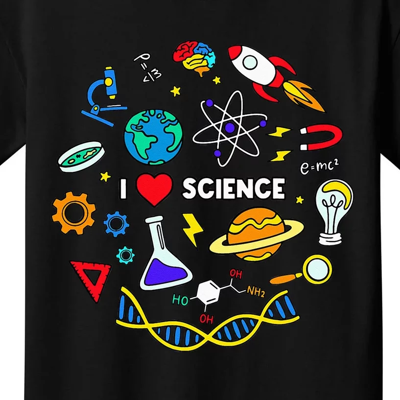 Science Lover Chemistry Biology Physics Love Science Kids T-Shirt