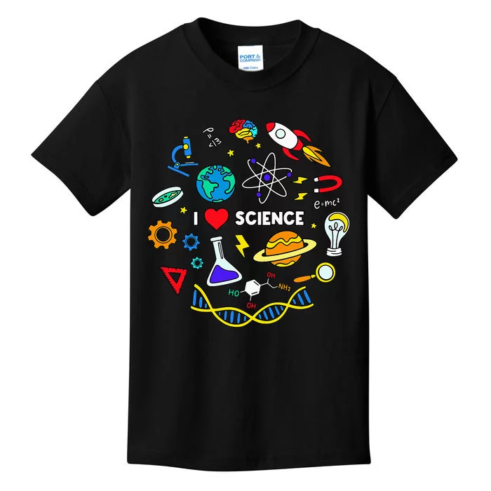 Science Lover Chemistry Biology Physics Love Science Kids T-Shirt