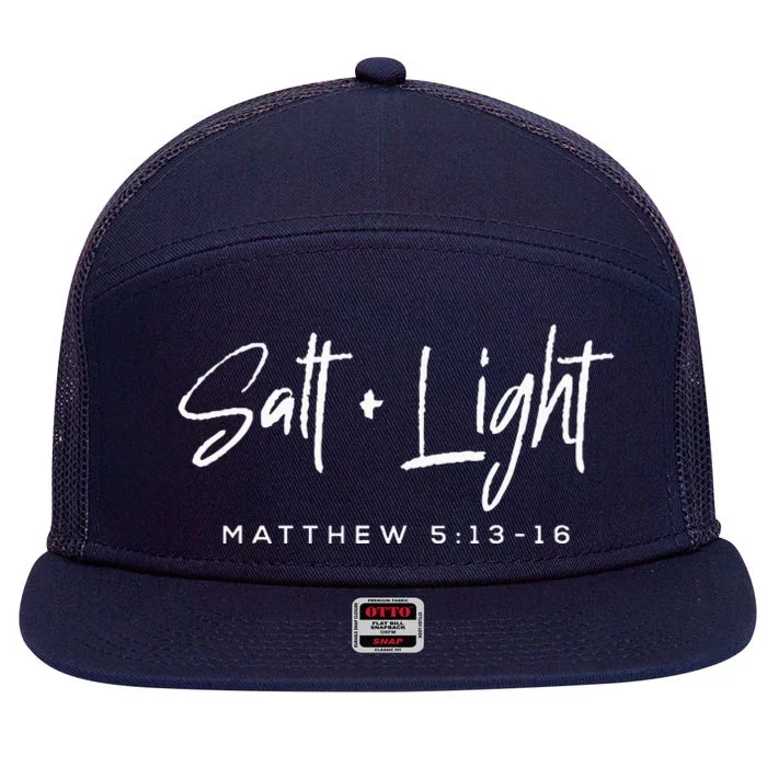 Salt Light Christmas Matthew 5 13 16Bible Christian 7 Panel Mesh Trucker Snapback Hat