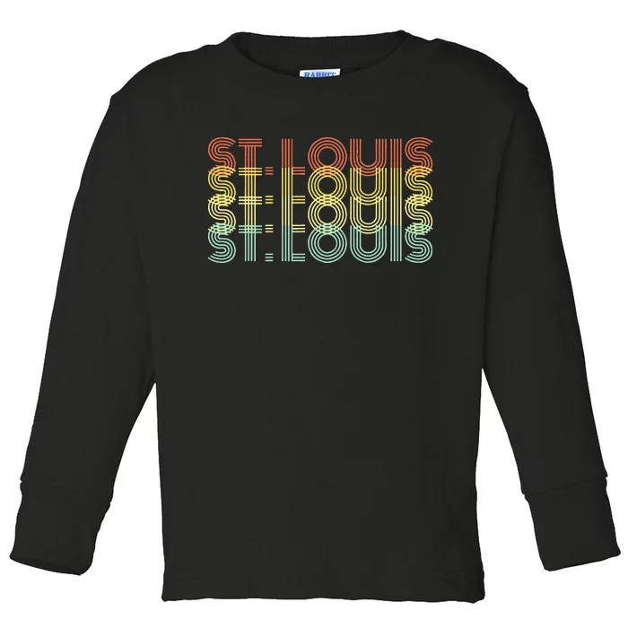 St. Louis City Retro Vintage Hometown Missouri Toddler Long Sleeve Shirt