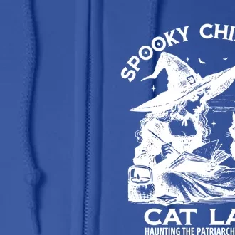 Spooky Less Cat Lady Cat Lady Halloween Witch 2024 Gift Full Zip Hoodie