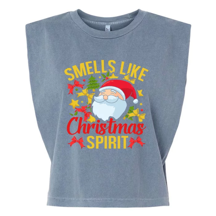 Smells Like Christmas Spirit Santa Claus Holiday Xmas Gift Garment-Dyed Women's Muscle Tee