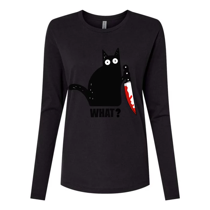 Spooky Lockdown Cat Womens Cotton Relaxed Long Sleeve T-Shirt