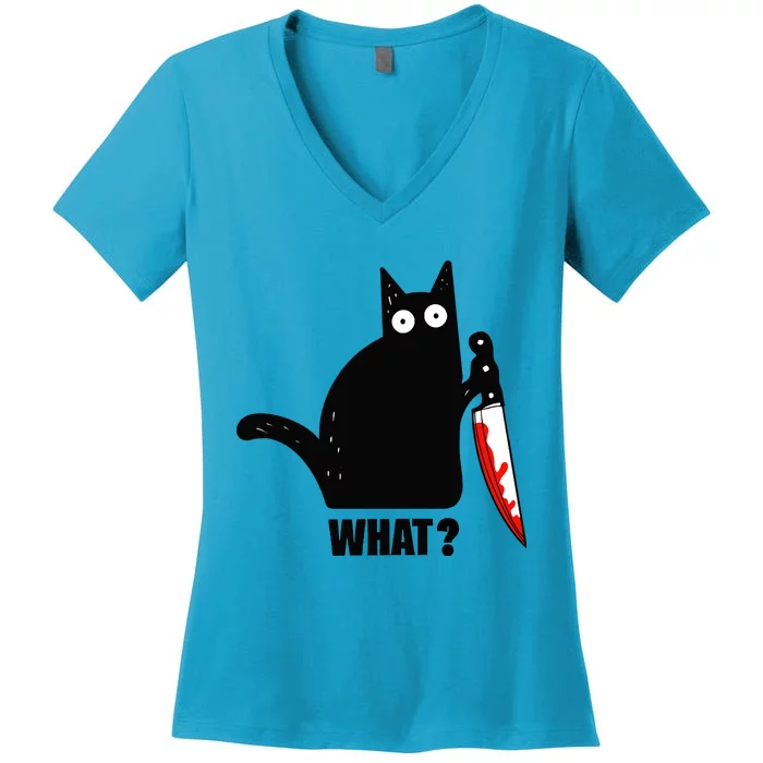 Spooky Lockdown Cat Women's V-Neck T-Shirt