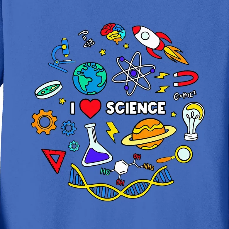 Science Lover Chemistry Biology Physics Love Science Kids Long Sleeve Shirt