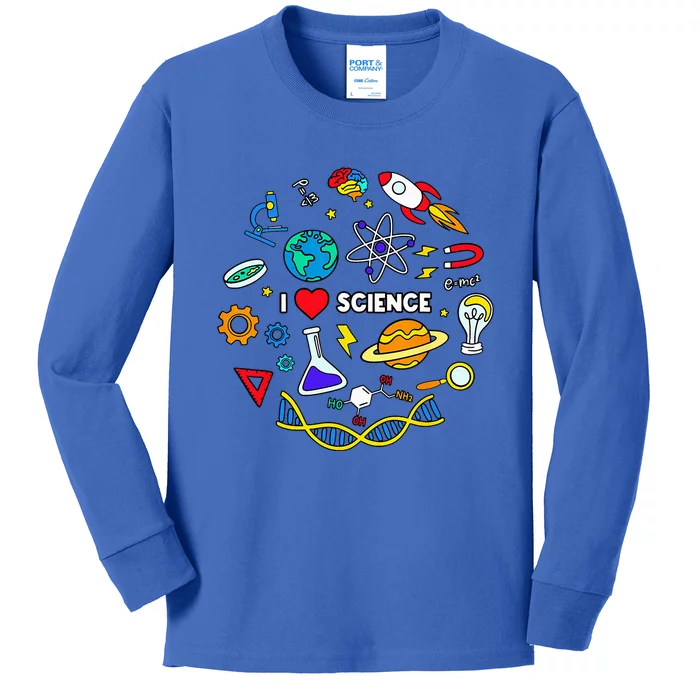 Science Lover Chemistry Biology Physics Love Science Kids Long Sleeve Shirt