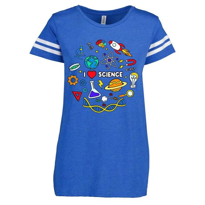 Science Lover Chemistry Biology Physics Love Science Enza Ladies Jersey Football T-Shirt