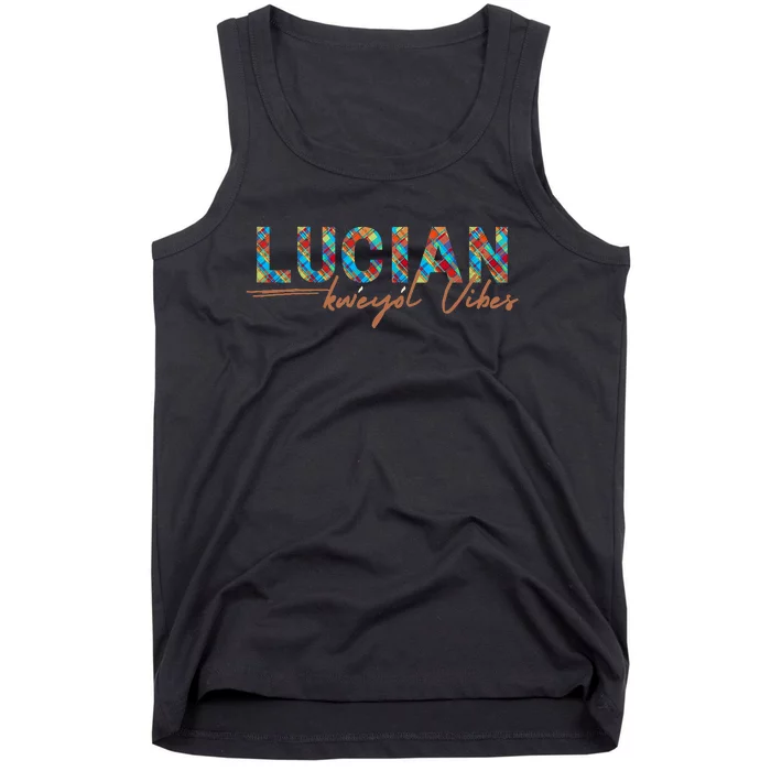 St Lucia Creole Day Outfit Lucian Kweyol Vibes Heritage Tank Top