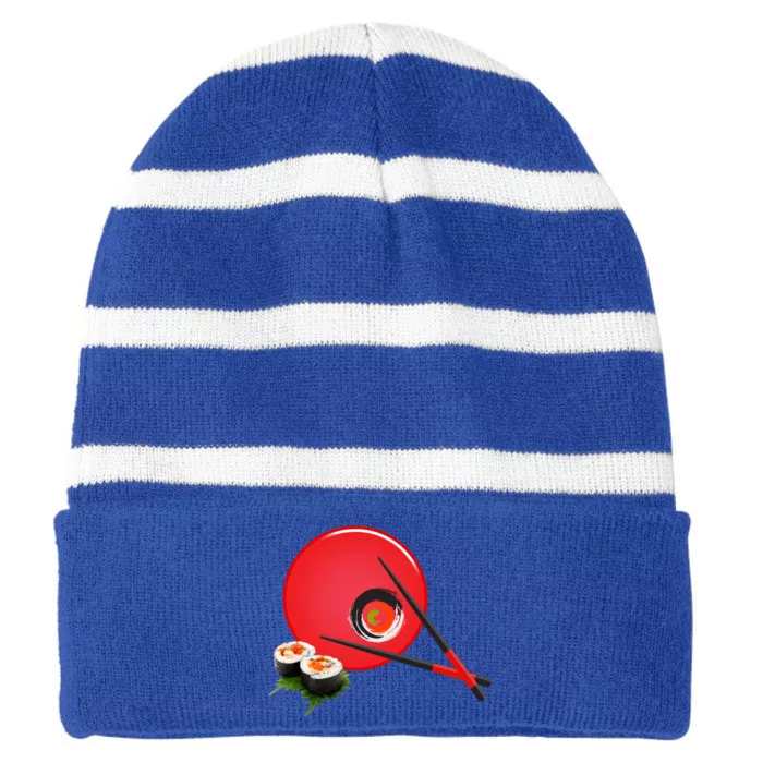 Sushi Lover Cool Gift Striped Beanie with Solid Band