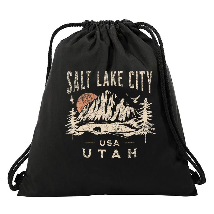 Salt Lake City Drawstring Bag