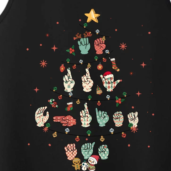 Sign Language Christmas Tree Merry Christmas Asl Performance Tank