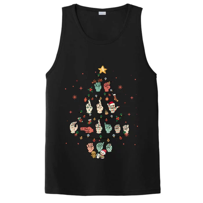 Sign Language Christmas Tree Merry Christmas Asl Performance Tank