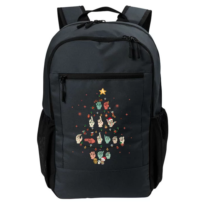 Sign Language Christmas Tree Merry Christmas Asl Daily Commute Backpack