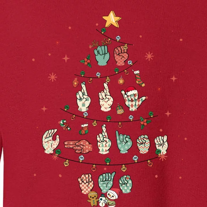 Sign Language Christmas Tree Merry Christmas Asl Toddler Sweatshirt