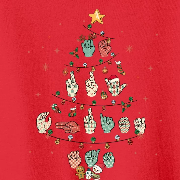 Sign Language Christmas Tree Merry Christmas Asl Toddler T-Shirt