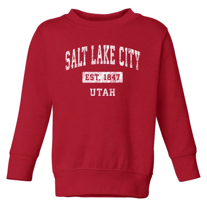 Salt Lake City Utah Ut Vintage Established Sports Design Toddler Sweatshirt