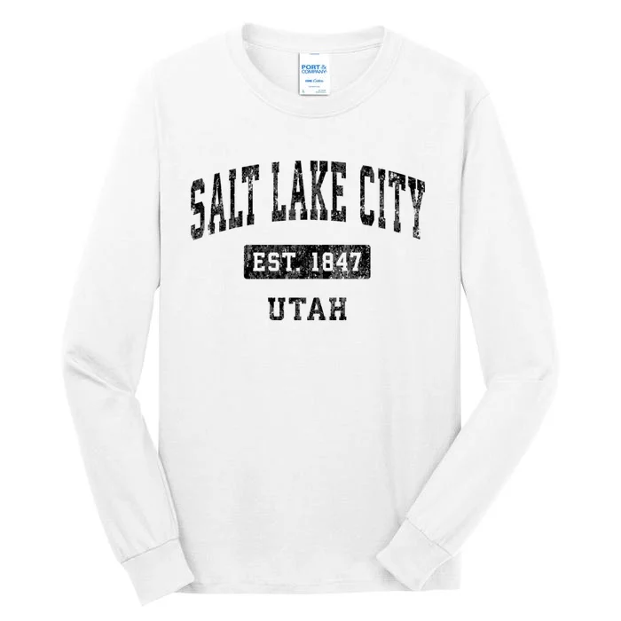 Salt Lake City Utah Ut Vintage Established Sports Design Tall Long Sleeve T-Shirt