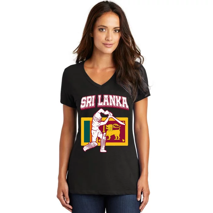 Sri Lanka Cricket 2024 Sri Lankan Cricket Fans Jerse Women's V-Neck T-Shirt