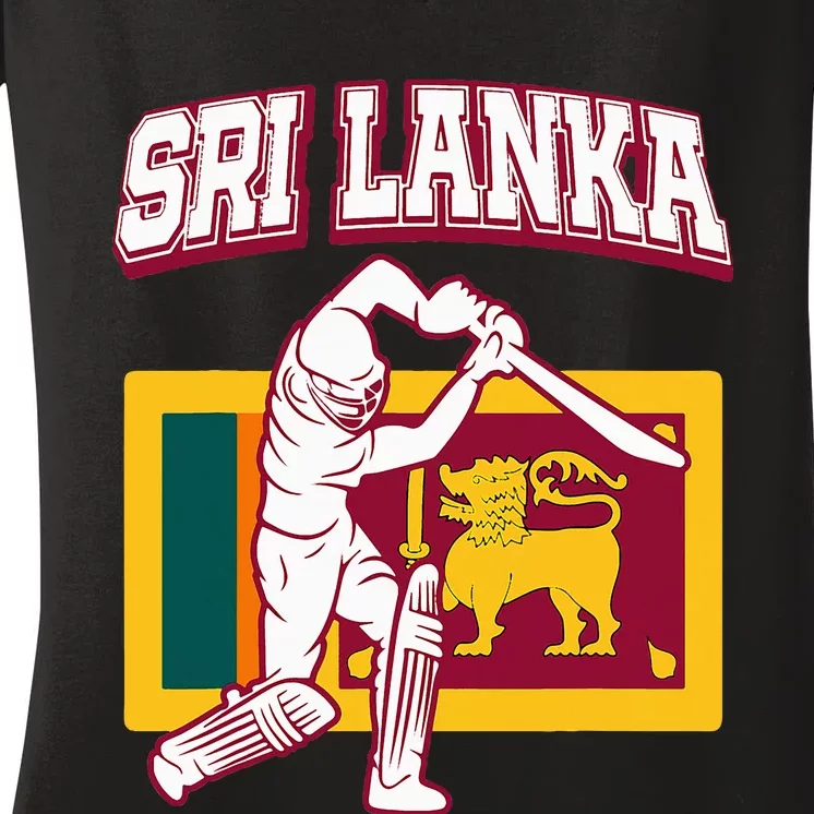 Sri Lanka Cricket 2024 Sri Lankan Cricket Fans Jerse Women's V-Neck T-Shirt