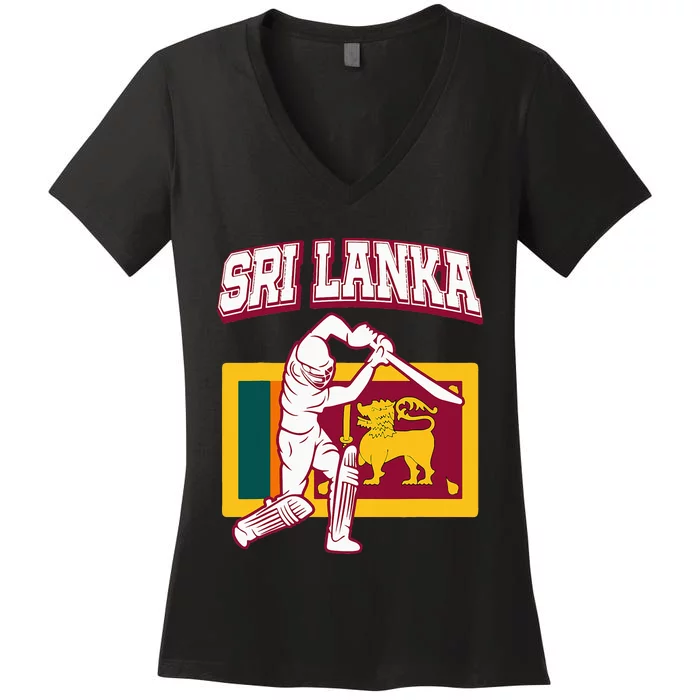 Sri Lanka Cricket 2024 Sri Lankan Cricket Fans Jerse Women's V-Neck T-Shirt