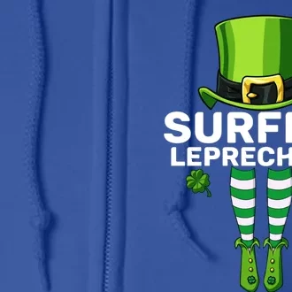 Surfing Leprechaun Costume Gift Matching Family Gift Full Zip Hoodie