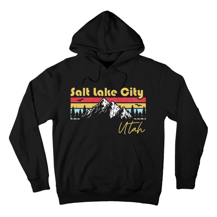 Salt Lake City Utah Roots Hometown Vintage Home State Pride Tall Hoodie