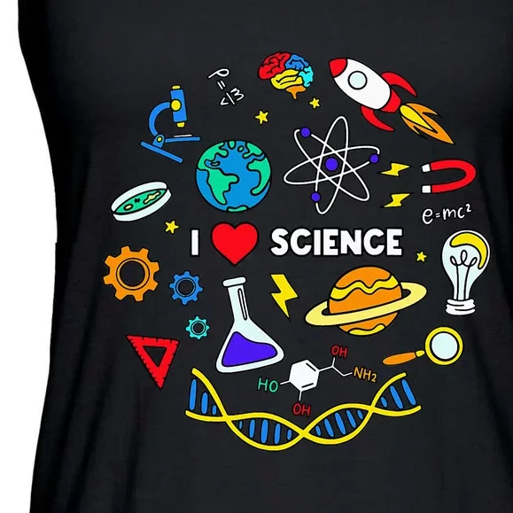 Science Lover Chemistry Biology Physics Love Science Ladies Essential Flowy Tank