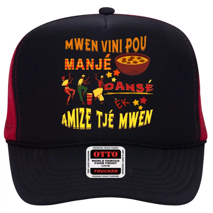 St. Lucia Creole Day Manje Danse Kweyol Day High Crown Mesh Trucker Hat