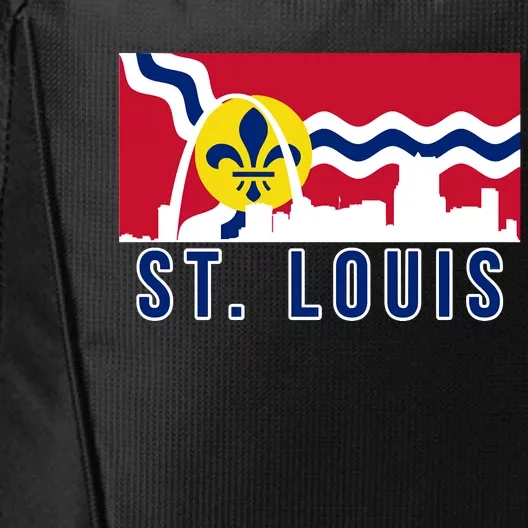 St. Louis City Skyline On St. Louis Fleur De Lis Flag City Backpack