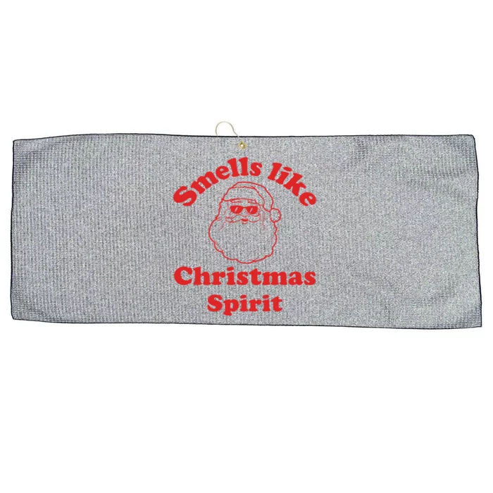 Smells Like Christmas Spirit Funny Santa Claus Face Gift Large Microfiber Waffle Golf Towel