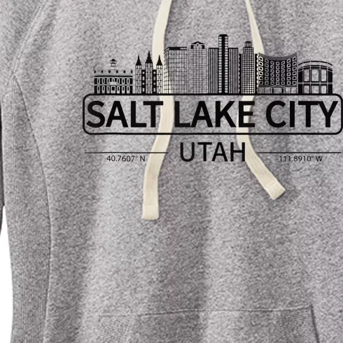 Salt Lake City Utah Cityscape Travel To Salt Lake City Women's Fleece Hoodie