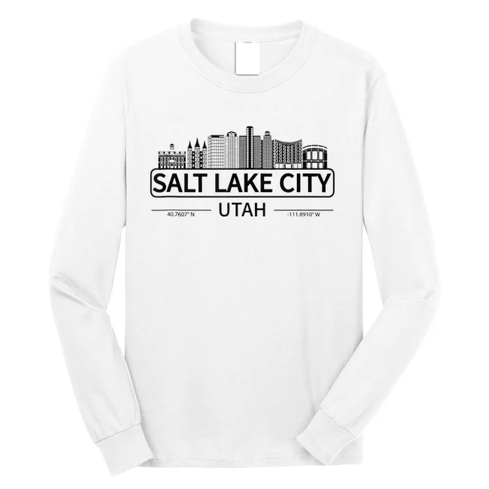 Salt Lake City Utah Cityscape Travel To Salt Lake City Long Sleeve Shirt