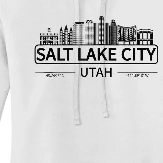 Salt Lake City Utah Cityscape Travel To Salt Lake City Women's Pullover Hoodie