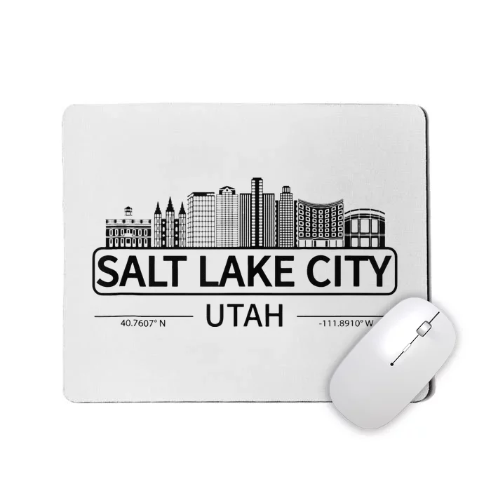 Salt Lake City Utah Cityscape Travel To Salt Lake City Mousepad