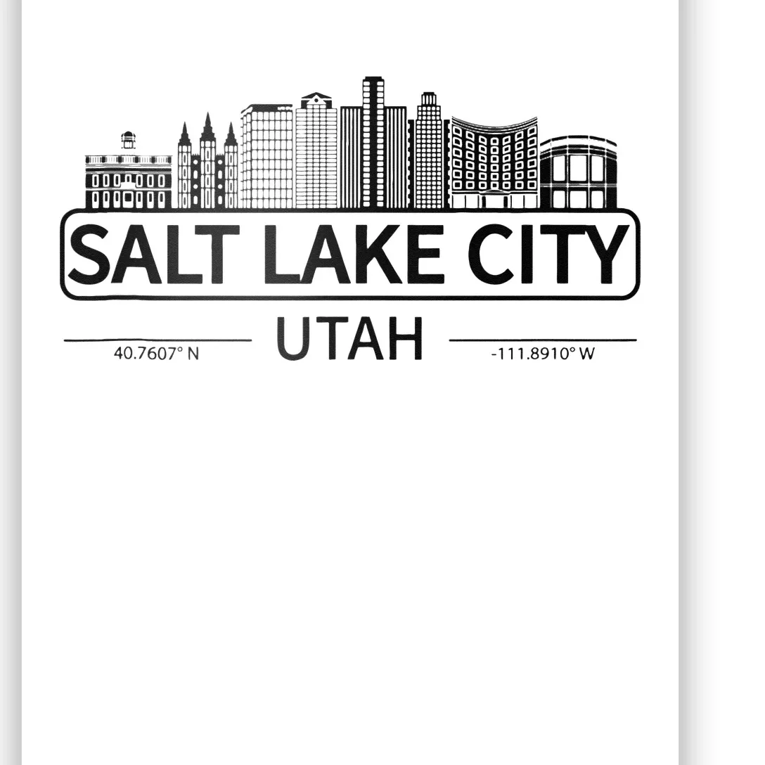 Salt Lake City Utah Cityscape Travel To Salt Lake City Poster