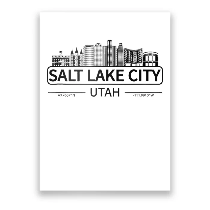 Salt Lake City Utah Cityscape Travel To Salt Lake City Poster